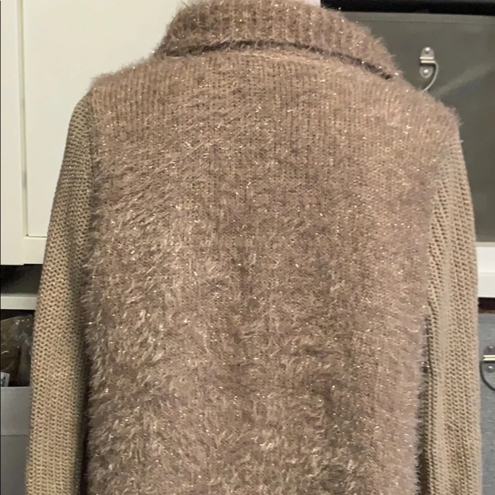 Simply Vera golden cardigan with sweater arms